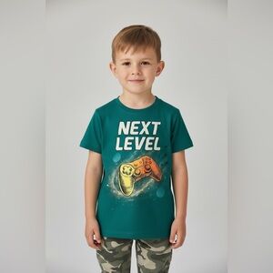 OshKosh Original casual play teal T-shirt Boys 8T graphic design 100% cotton